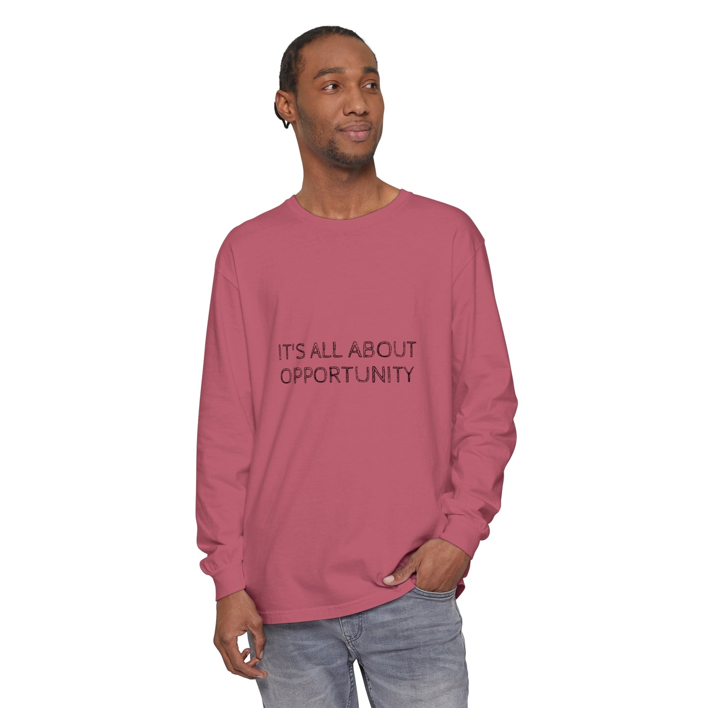 All about Opportunity - Unisex Garment-dyed Long Sleeve T-Shirt