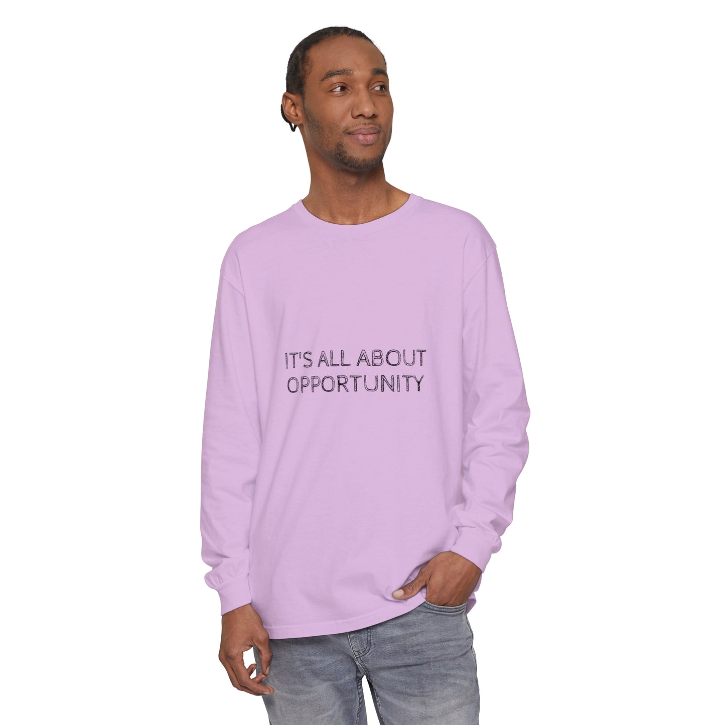 All about Opportunity - Unisex Garment-dyed Long Sleeve T-Shirt